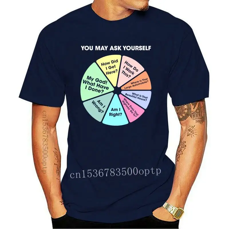 

New 80 s Music Retro Lyrics You May Ask Yourself Pie Chart Hot Sale Clown T Shirt Men/women Printed Terror Fashion T-shirts