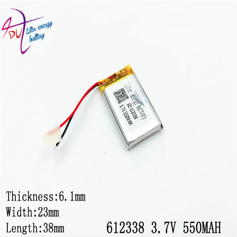 3,7 в литий-полимерный аккумулятор 062338 612338 550 мАч Mp3 Mp4 Gps Bluetooth 6,1*23*38 мм литиевая батарея маленькая стерео Bluetooth Gps
