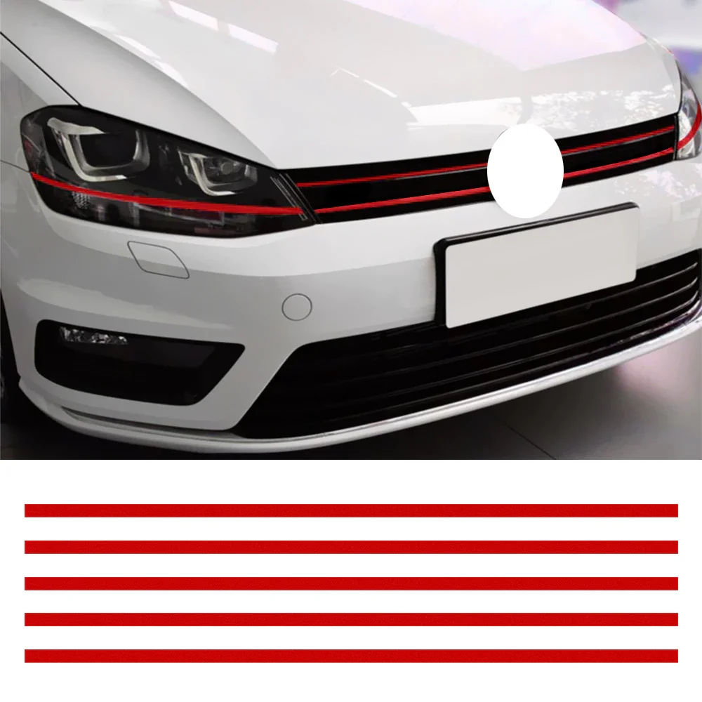 

Car Strip Sticker Reflective Stickers Front Hood Grille Decals Car Styling Auto Decoration For VW Golf 6 7 Tiguan