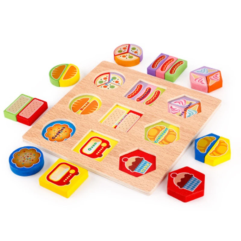 

Montessori Kids Wooden Educational Shapes Paired Puzzle Color Geometrical Shape Math Toys Early Learning Birthday Gift