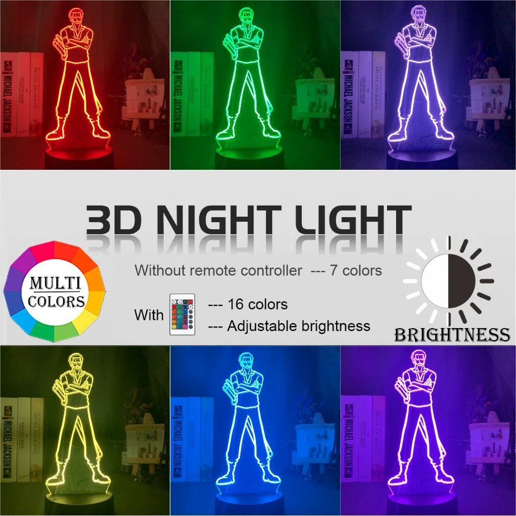 

Room Decoration Lights Night Lights 3d Night Light Anime One-piece Roronoa Zoro Arm Crossed Kid Bedroom Decoration Birthday Gift