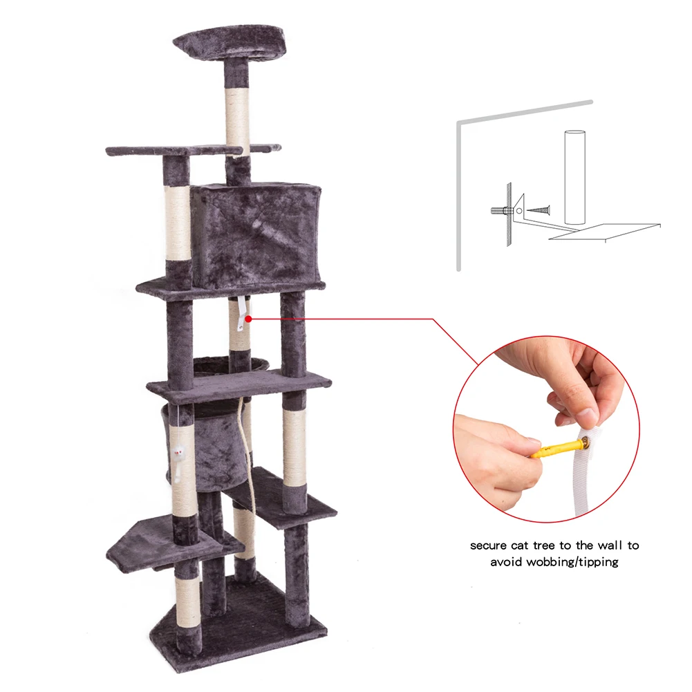 

Domestic Delivery Cat Jumping Toy with Ladder Scratching Wood Climbing Tree for Cat Climbing Frame Cat Furniture Scratching Post