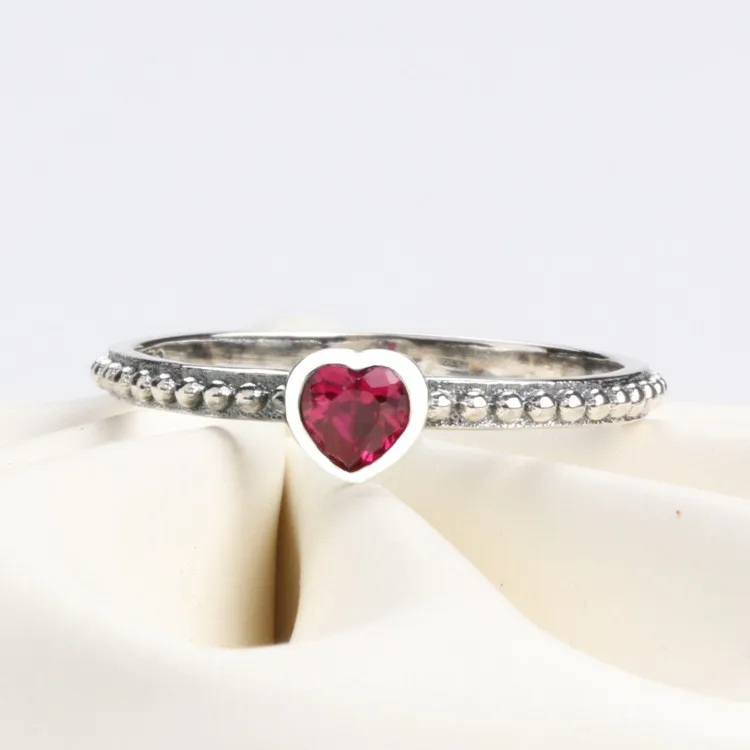 

Original 925 Sterling Silver Pan Ring Silver Sparkle With Crystal Heart Pan Ring For Women Wedding Party Gift Fashion Jewelry