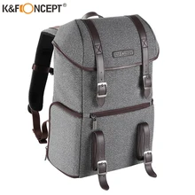 K&F Concept Portable Waterproof Camera backpack Gadget DSLR Shoulder Messenger Bag Unisex Middle Size Grey