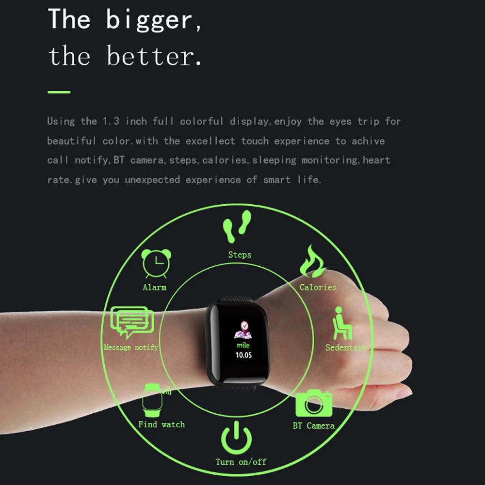 2019 New 1.3 Inch Smart Watch Men IP67 Waterproof Heart Rate Monitor Smartwatch Women For Android IOS PK Apple Friend gift | Электроника