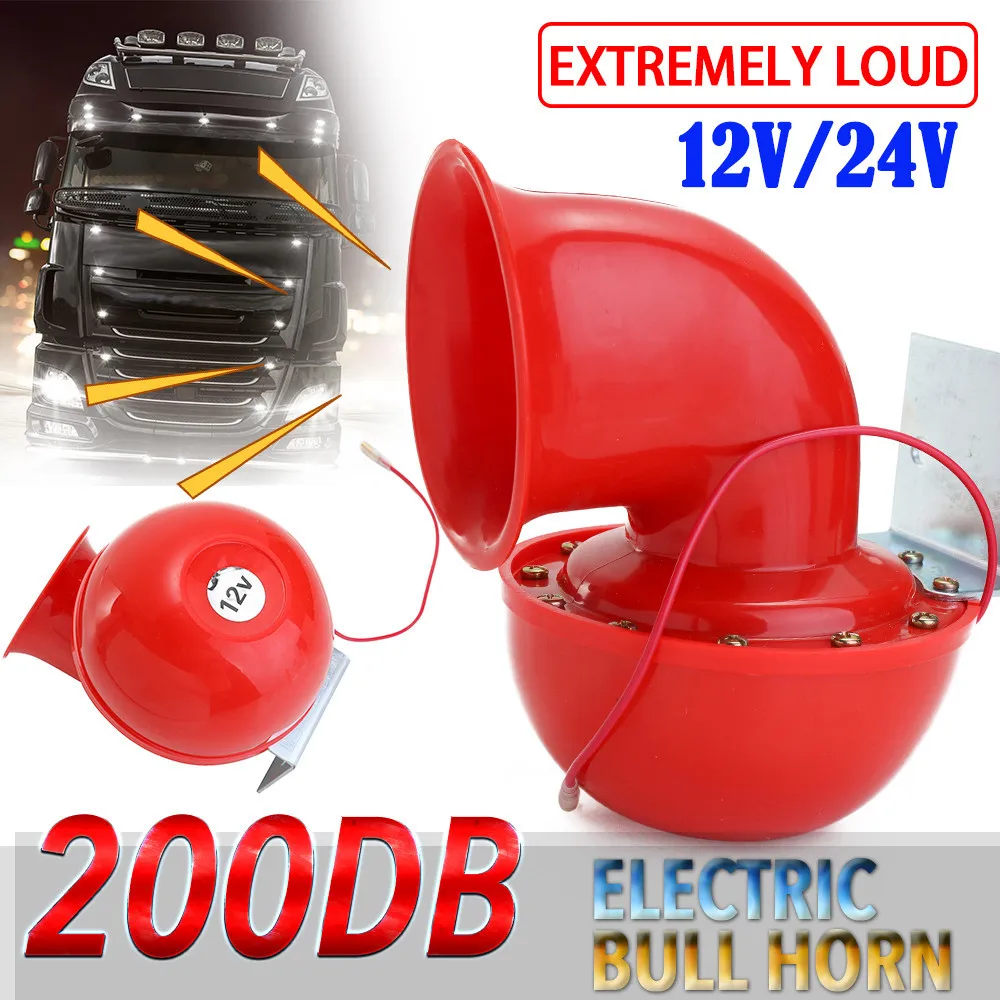 Громкий Электрический звуковой сигнал 200 дБ 12 В/24 В красный буксирующий звук для