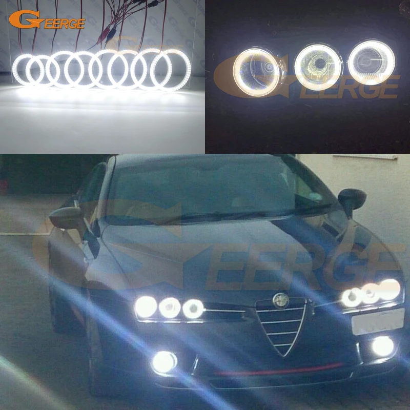 Отличный 8 шт. супер яркий светодиодный светильник Angel Eyes halo rings для Alfa Romeo 159 2005 2006