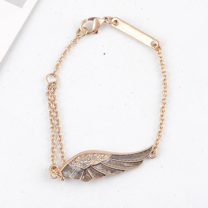 Богемный этнический золотой цвет 2 цвета крыло браслет для женщин ручной работы