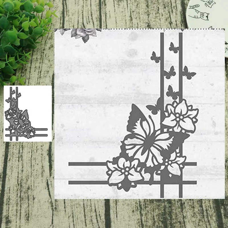 Набор вырубных штампов &quotБабочки угловой шнурок трафареты скрапбукинга альбом