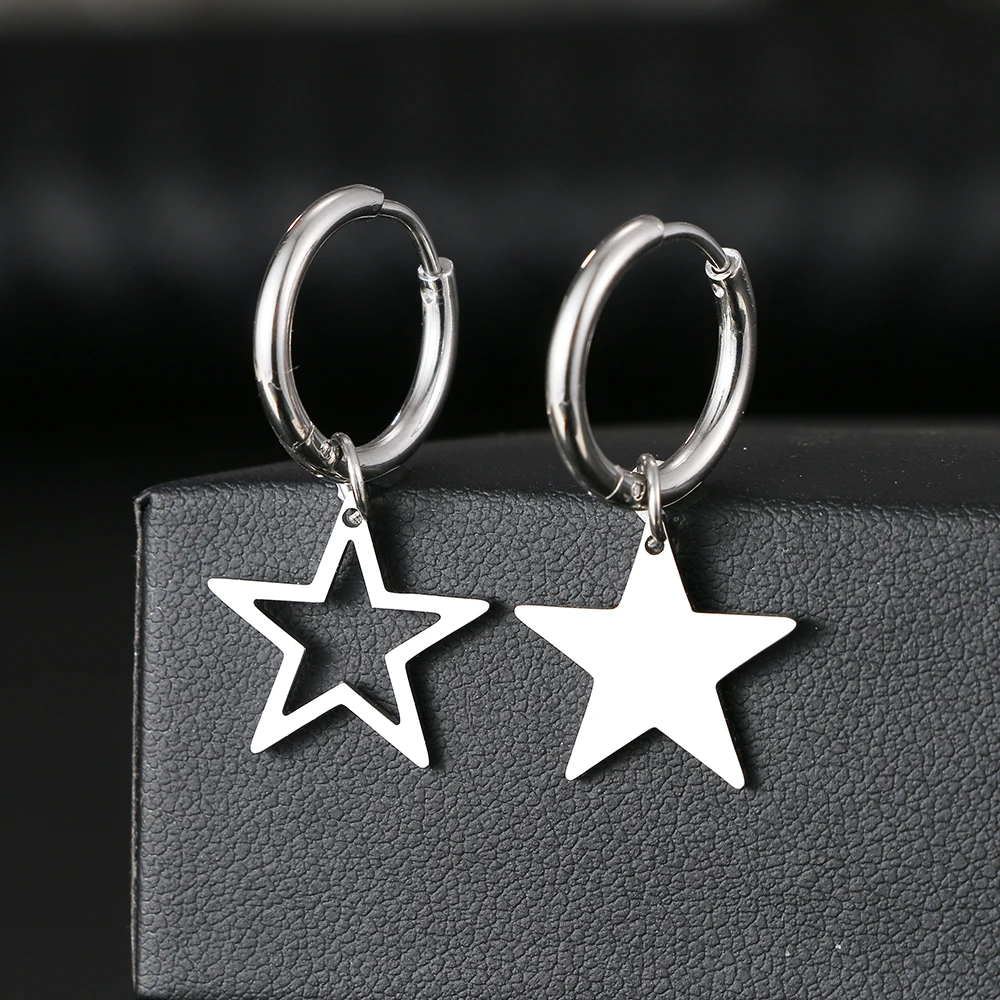 Классические серьги из нержавеющей стали эстетичные Подвески в виде звезд