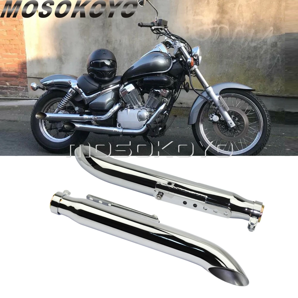 2 шт. глушитель выхлопной трубы для мотоцикла Harley Suzuki VS VL VZR 750 800 1500 1800 Intruder Chopper Bobber