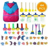 44pcs sponge painting brushes kit mini diy painting kits early learning kids drawing shapes brushes paint set child play gift