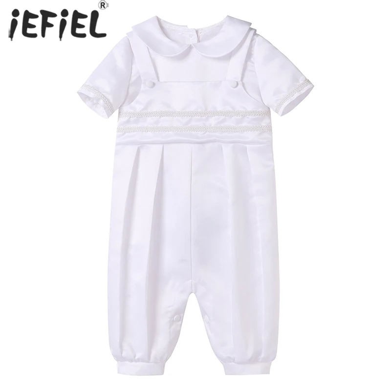 

0-18M Newborn Baby Boy Formal Gentleman Romper 1st Birthday Party Suit Infant Christening Jumpsuit with Bow Tie Baptism Costume