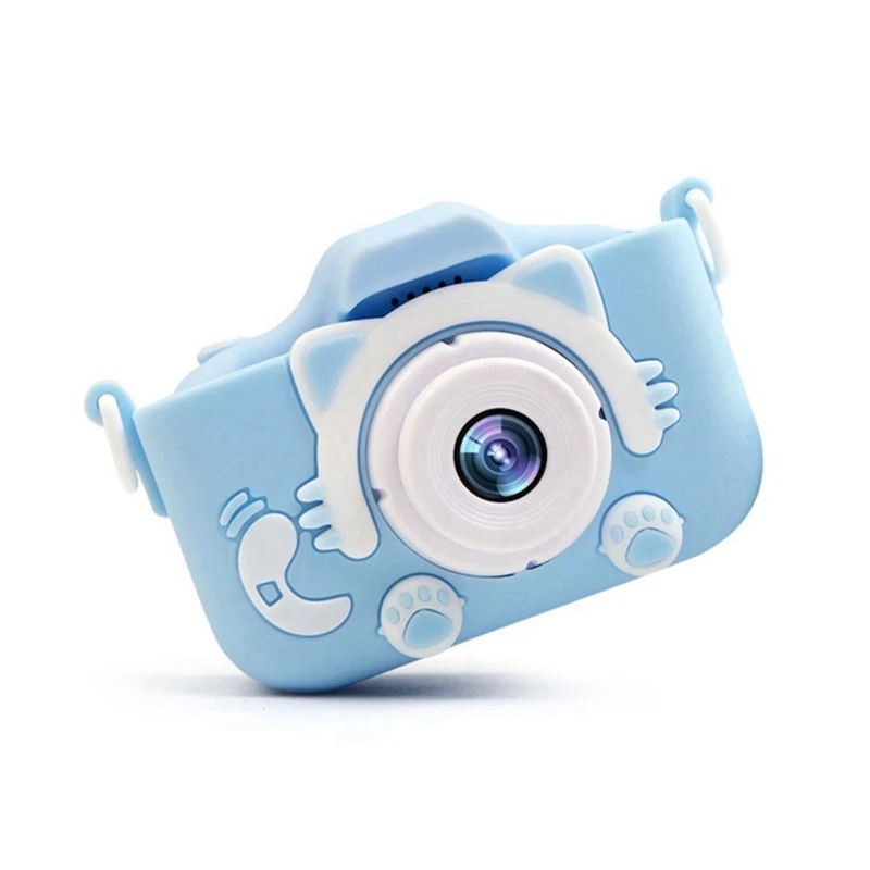 

2x Digital Camera IPS Screen 720P Children Kids Camera with Cartoon Case Kids Camera(Pink&Blue)