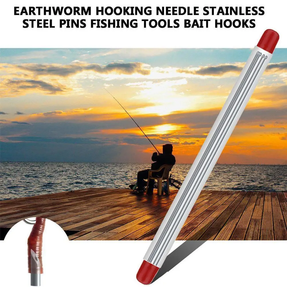

All-Metal Earthworm Gas Needle Steel Upper Barreled Fishing Accessories 5 Tackle 20cm Through Core Bait V6H6