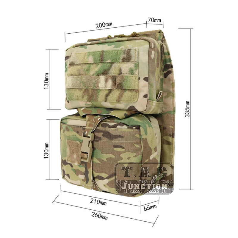 

Tactical Molle Assault Back Panel Pouch Multicam Quickly Attach and Detach Panel Hydration BackPack w/Removable Medical Pouch