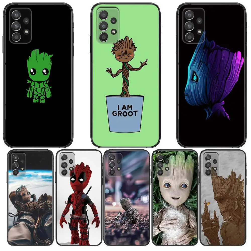

Marvel Groot Phone Case Hull For Samsung Galaxy A70 A50 A51 A71 A52 A40 A30 A31 A90 A20E 5G S Black Shell Art Cell Cove