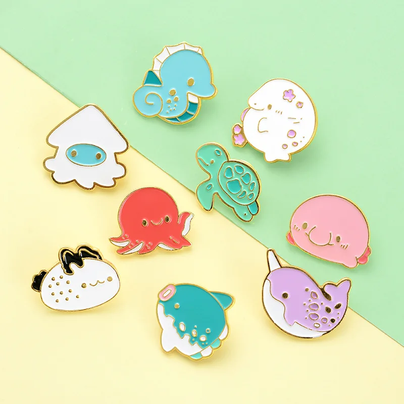 

Cartoon Octopus Sea Animal Cute Brooch for Woman Badge Collar Shirt Enamel Pin Brooches for Men Metal Pin Jewelry Accesorios