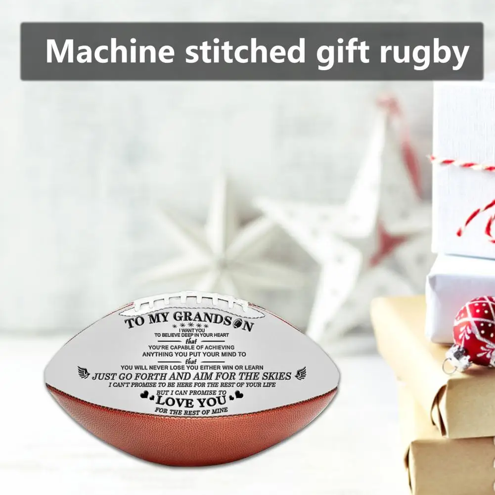 

Size 9 PVC Rugby Ball Blessings Word American Football Anti Corrosion Rugby Game Ball Inflatable Match Rugby Ball for Gift