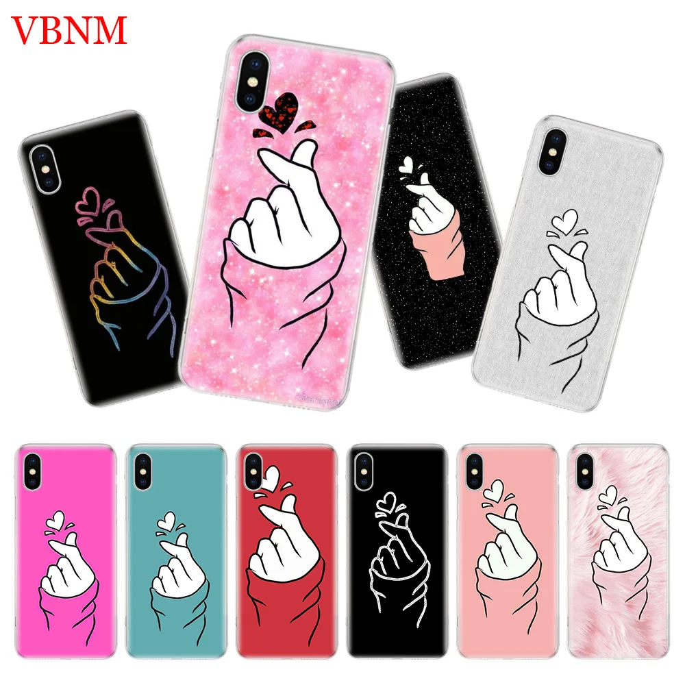 Черный белый любовь kpop силиконовый телефон чехол для iPhone 7 8 6 6S Plus X 10 Ten 9 XS MAX XR 5 5S SE