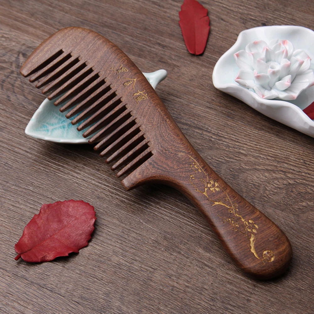 Натуральные сандаловые гребни из твердой древесины расчески для резьбы
