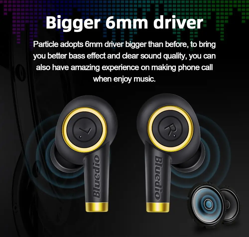 Новинка TWS Earbud Bluedio Partical Bluetooth 5 0 бас наушники спортивные водонепроницаемые