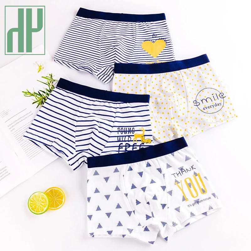 HH 2 Piece Kids Boys Underwear Cartoon Children's Shorts Panties for Baby Boy Toddler Boxers Stripes Teenagers Cotton Underpants