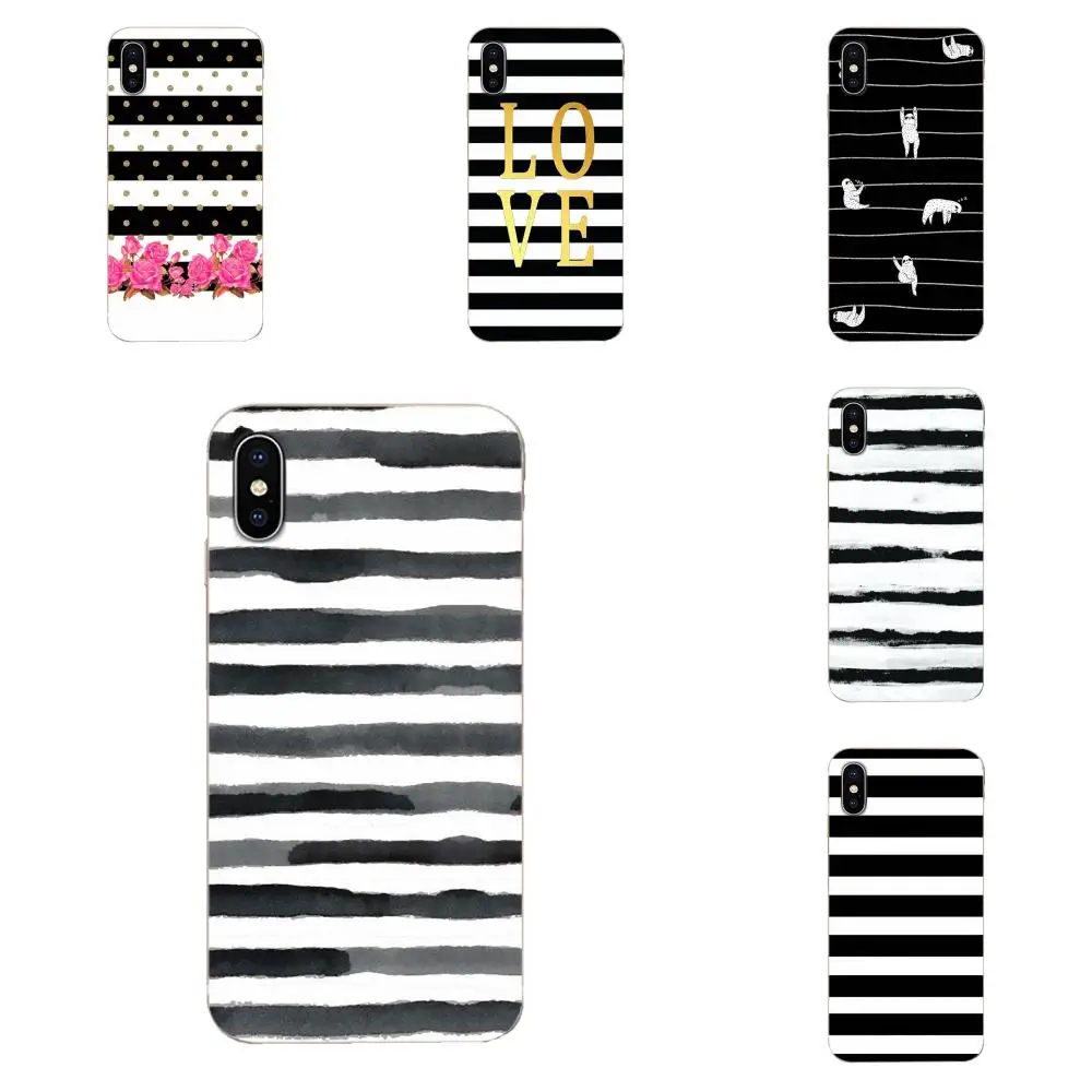 Мягкий чехол из ТПУ в черно-белую полоску с золотой надписью Love для HTC Desire 530 626 628 630