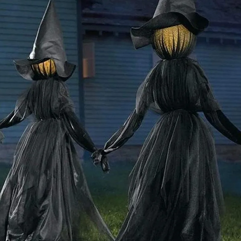 Decoraciones de Halloween para exteriores, luz que se ilumina con las manos, Screaming Witches, Sensor activado por sonido para el hogar, patio exterior, Fiesta en el jard&iacute;n-3