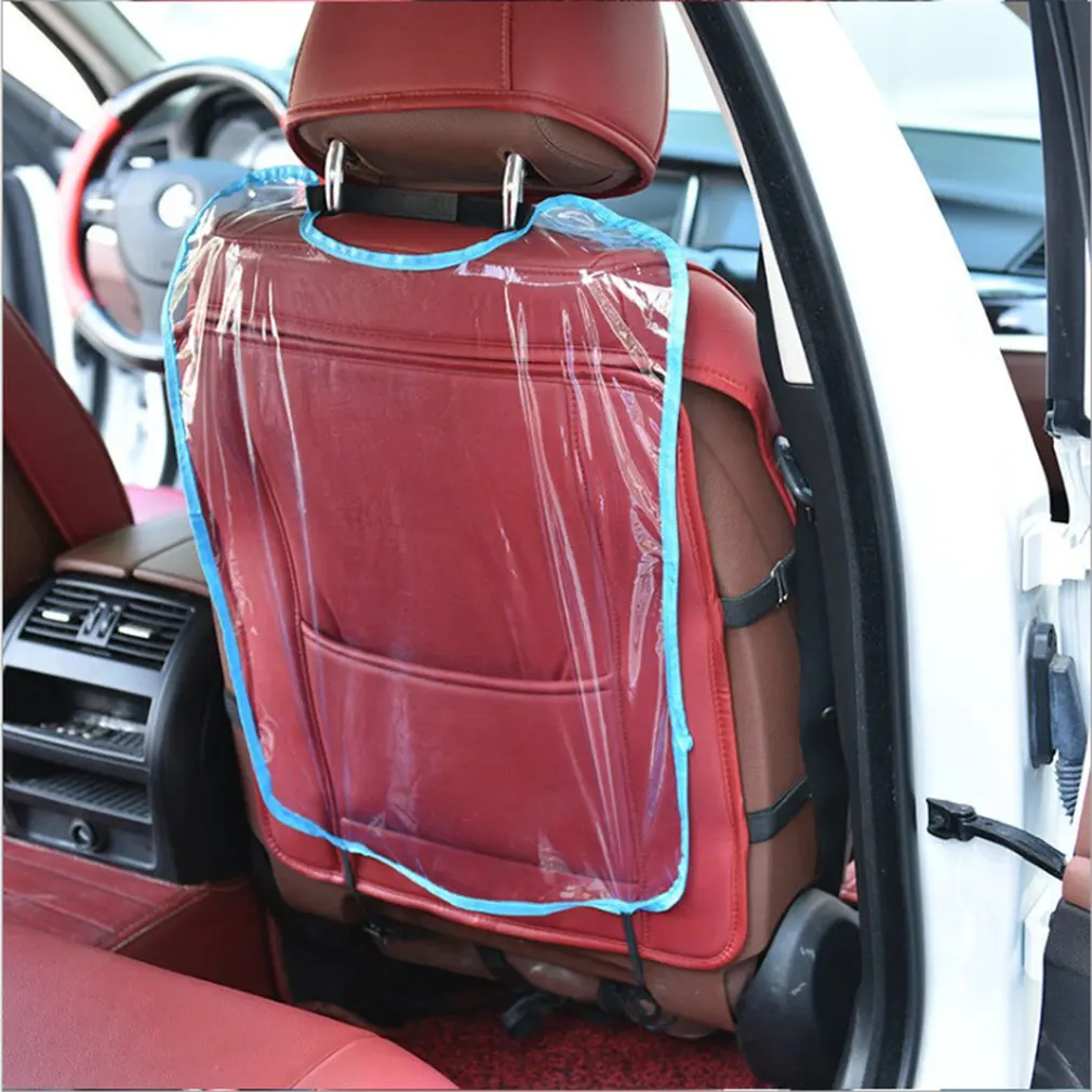 Cubierta de protecci&oacute;n para el respaldo del asiento del cuidado del coche cubierta protectora para ni&ntilde;os limpieza transparente almohadilla Anti-Kick accesorios de autopartes-2