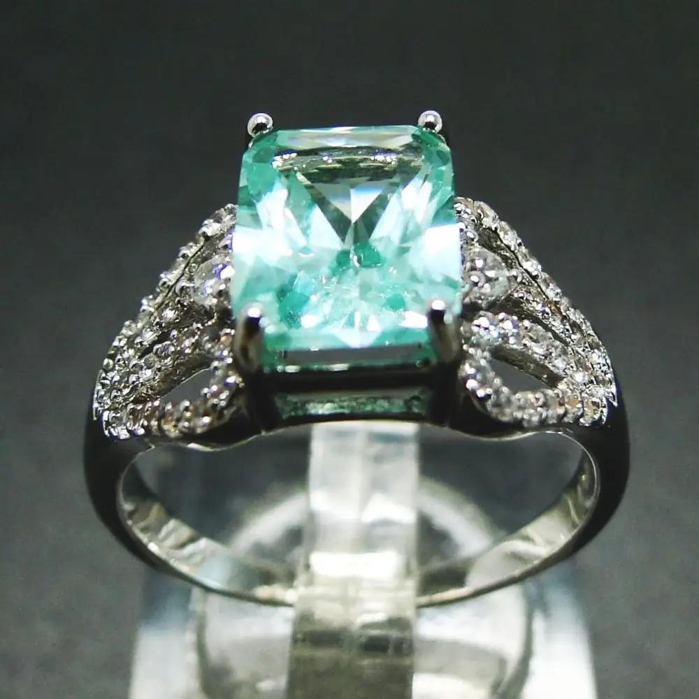 

Hot Selling 925 Sterling Silver Green Spinel Women's Ring For Engagement Wedding Ring Jewelry Gift