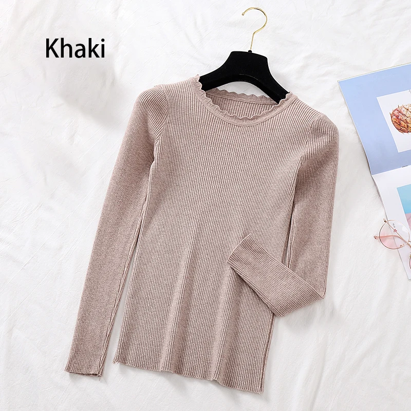 Женский вязаный свитер с высоким воротником однотонный теплый пуловер джемпер