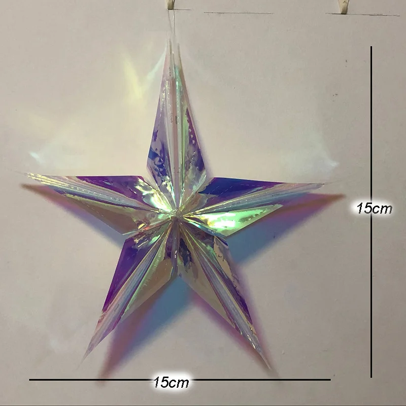 Star 15cm Рождественские украшения Замороженные снежинки/звезда кулон полые Висячие Partys любимые настенные украшения для рождественской елки украшения Рождество - Цвет: Star 15cm