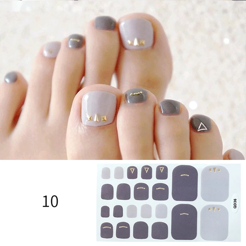 1 шт. наклейки для ногтей с полным покрытием водонепроницаемые Модные носочки