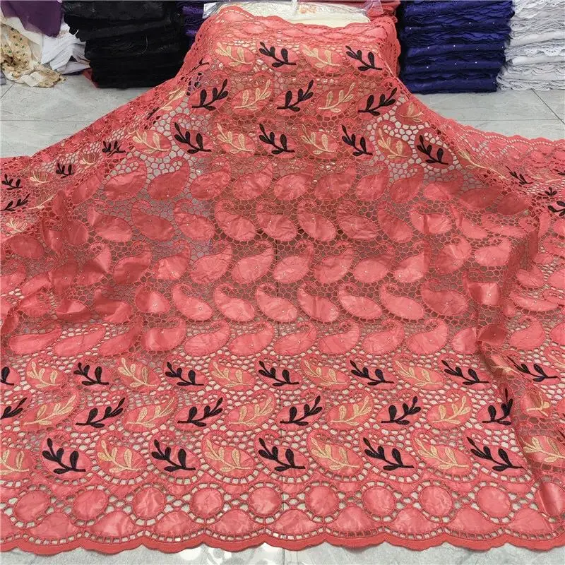 Ткань с вышитыми бусинами и кружевами в африканском стиле материал для платья