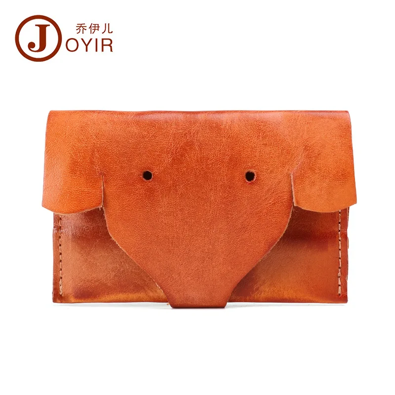 Кошелек из натуральной кожи Милый мультяшный слон ретро женский кошелек