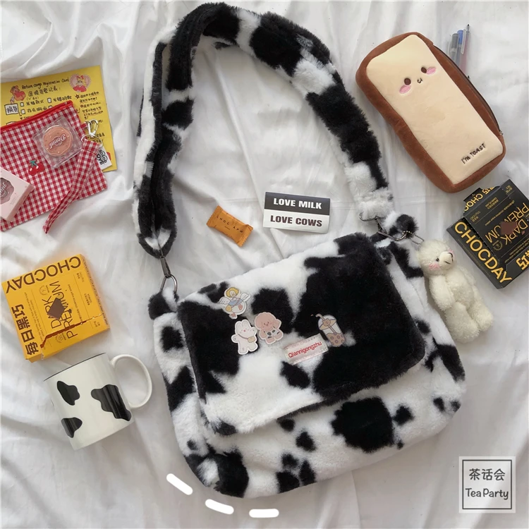 Сумка шоппер женская из овечьей шерсти тканевый саквояж на плечо с милым