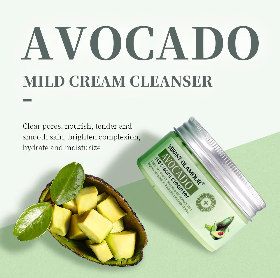 

100g Avocado Cleanser Deep Cleansing Pores Blackhead Moisturizing And Smoothing Skin Cleansing Cream Facial Mask Treatment