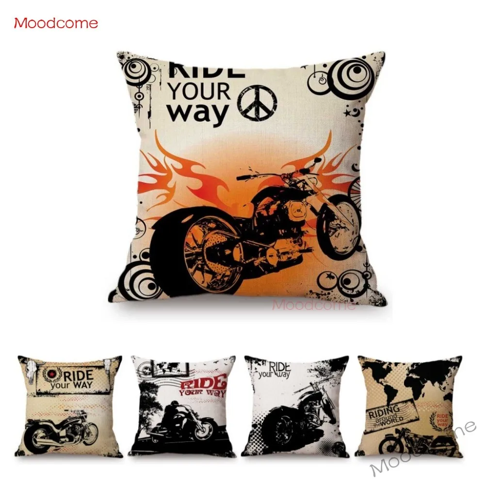 Ретро постер для мотоцикла с художественной печатью буквами украшение дома