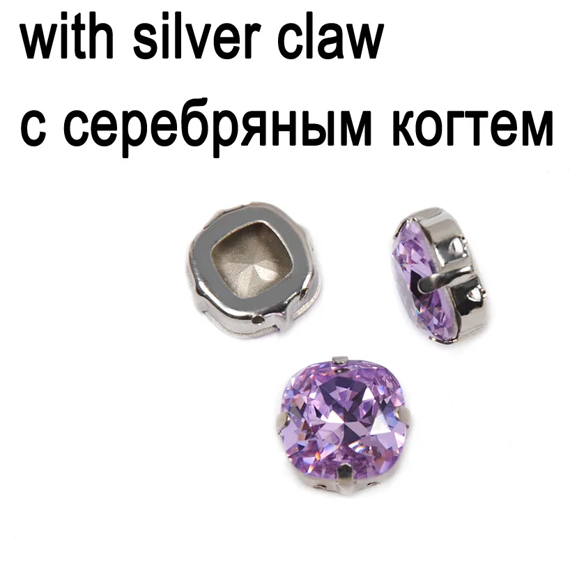 Crystal with silver CTPA3bI фиолетовый цвет стекло кристалл с золото серебро коготь стразы пришить свадебное платье украшения ювелирных изделий сумки камни - Цвет: Crystal with silver