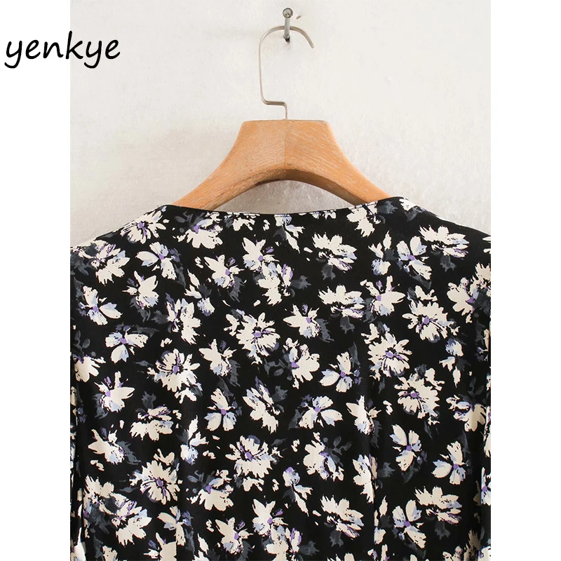 Женское винтажное платье с запахом летнее Асимметричное мини-платье длинным