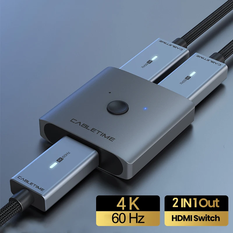Кабель HDMI сплиттер 2 в 1 двунаправленный коммутатор для ПК ноутбука HDTV коробка