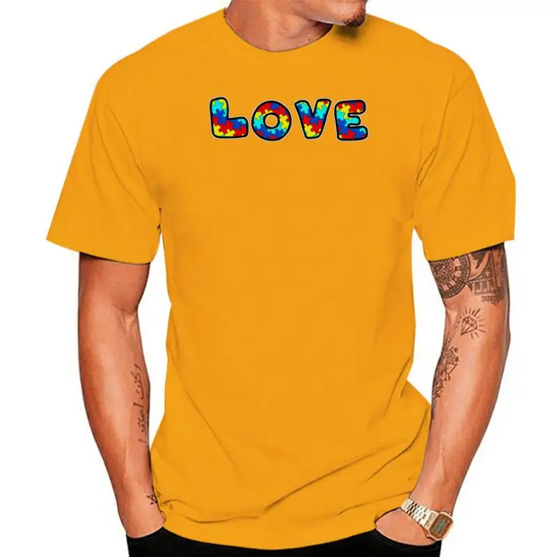 

Autism Awareness Love Puzzle Short Sleeve T-Shirt Casual Print Fashion Tee Shirt