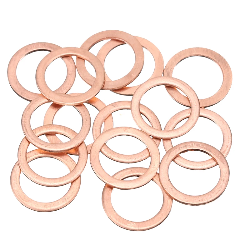 

15PCS Solid Copper Crush Washer Flat Seal Ring Gasket HEL Motorcycle Bike Car Brake Line Banjo Bolt Brass Washers M10