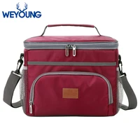 branded 15l blue red insulated thermal cooler lunch box bag for outdoor picnic car using bolsa termica loncheras para mujer