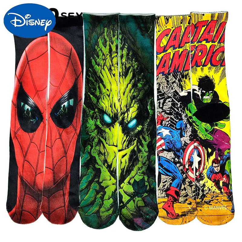 Носки мужские компрессионные с 3D-принтом модные смешные принтом Человека-паука