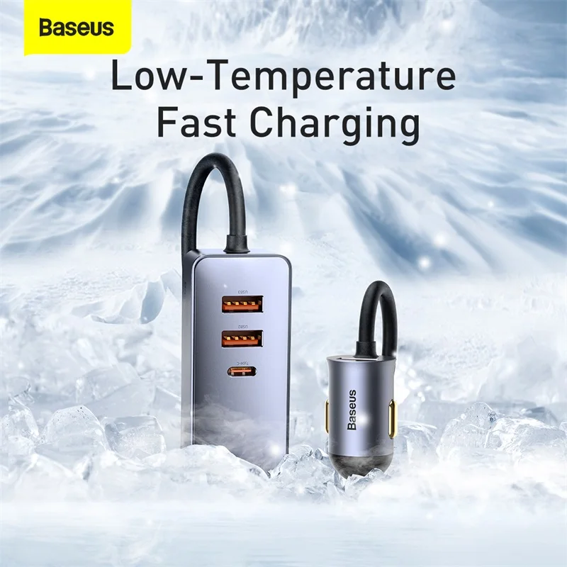 baseus 120w pps multi port fast charging car charger with extension cord for iphone 12 pro xiaomi samsung mobile phone chargers free global shipping