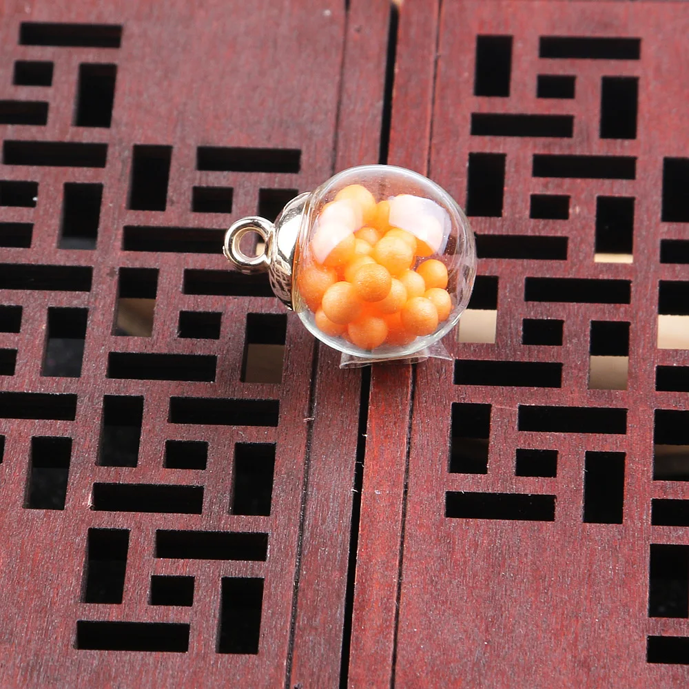 10 шт. Цвет конфеты пузырь прозрачная стеклянная круглая бутылка 15*20 мм Подвески