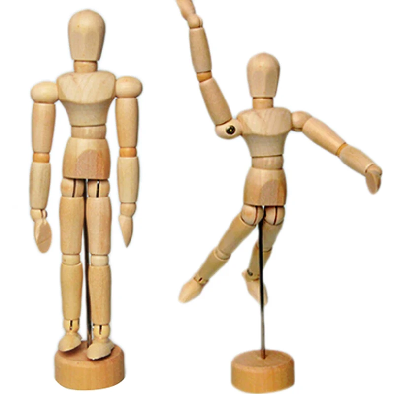 

5,5 дюймов Новый художник подвижные конечности мужской деревянная игрушечная фигурка модель манекен художественный эскиз рисовать игрушки ...