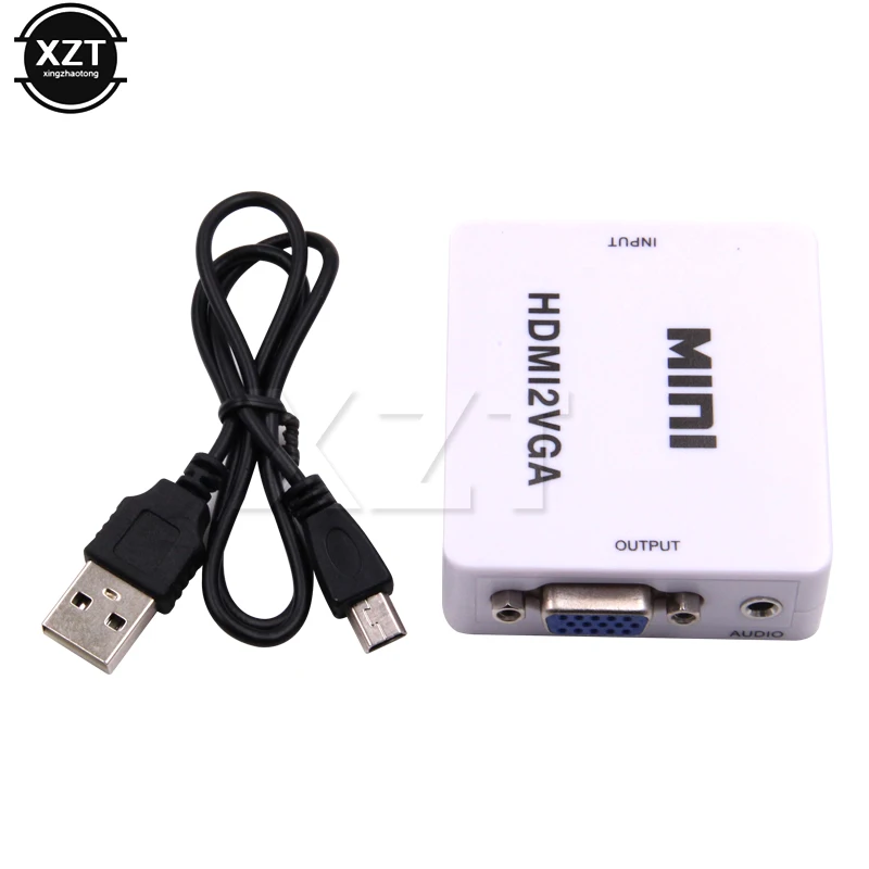 Мини-Переходник HDMI-совместимый с VGA аудиоразъем HDMI2VGA 1080P для PS4 XBOX ПК ноутбука